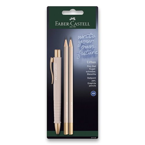 Kulikov pero Faber-Castell Poly Ball Urban Gold sada, 3 ks, pale rose