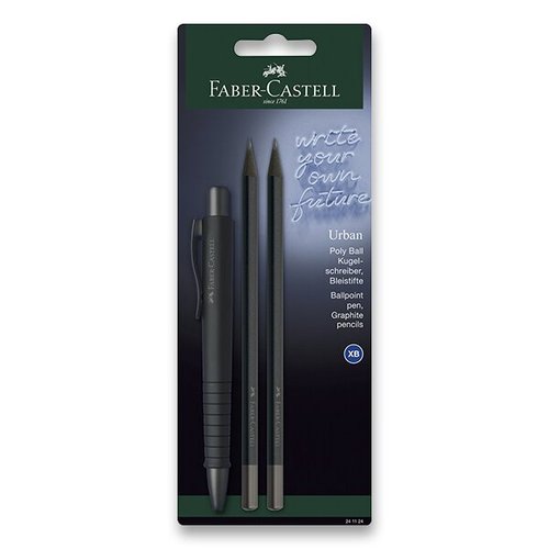 Kulikov pero Faber-Castell Poly Ball Urban Black sada, 3 ks