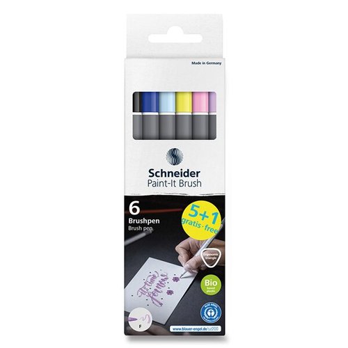 Popisova Schneider Paint-it 070 Brush sada, 6 ks, pastelov barvy