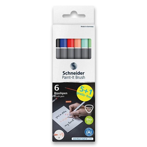 Popisova Schneider Paint-it 070 Brush sada 6 ks, zkladn a pastelov barvy