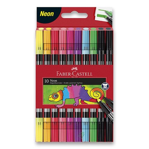 Oboustrann dtsk fixy Faber-Castell Neon 10 barev