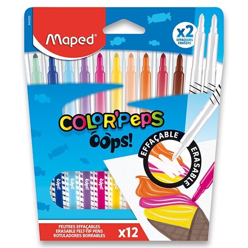 Dtsk fixy Maped Color&#039;Peps Oops sada 12 barev + 2 zmizky