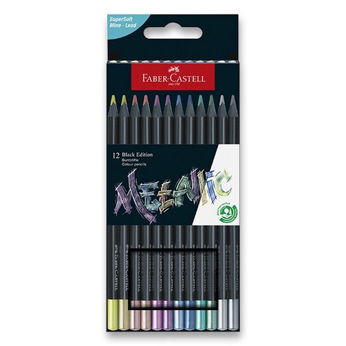 Pastelky Faber-Castell Black Edition Metalic 12 barev