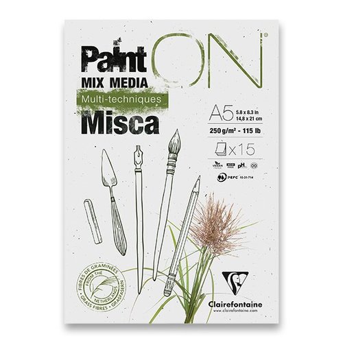 Blok Clairefontaine Paint On Misca A5, 25 list, 250 g