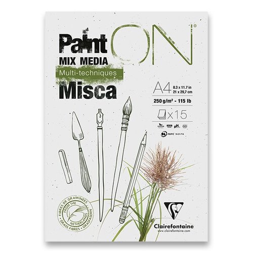 Blok Clairefontaine Paint On Misca A4, 15 list, 250 g