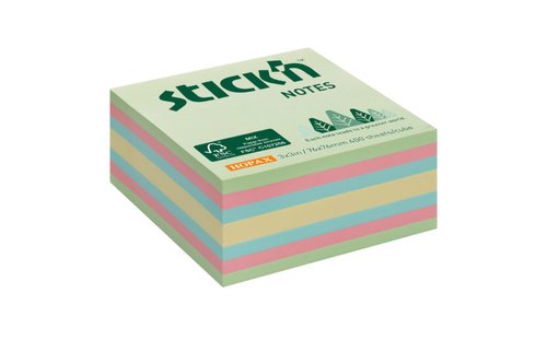 Bloek samolepc FSC 76x76mm, 400lstk pastel (21891)