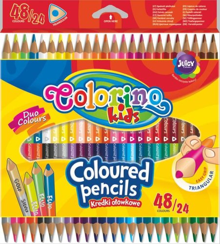 Colorino pastelky trojhrann, oboustrann, 48 barev