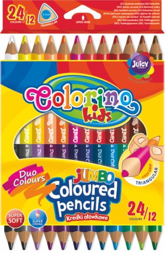 Colorino pastelky trojhrann JUMBO, oboustrann, 24 barev