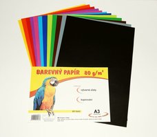 Papr barevn 80g, A3 MIX barev, 60 list, 12 barev (190502)