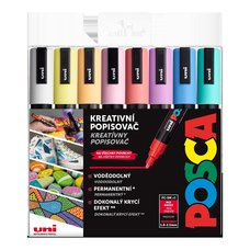 Posca sada popisova PC-5M, 1,8 - 2,5 mm, pastelov barvy (8 ks)