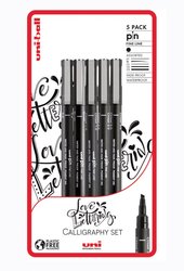 UNI PIN Love Lettering sada 5 ks liner, ern