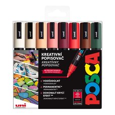 Posca sada popisova PC-5M, AUTUMN, 1,8 - 2,5 mm, mix zemitch tn (8 ks)