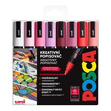 Posca sada popisova PC-5M, LOVE, 1,8 - 2,5 mm, mix teplch tn (8 ks)