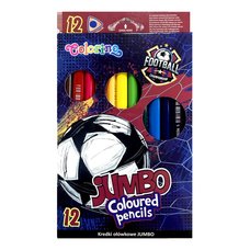 Colorino pastelky trojhrann JUMBO - Football, 12 barev