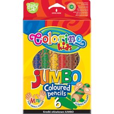 Colorino pastelky kulat JUMBO, s oezvtkem, 6 barev
