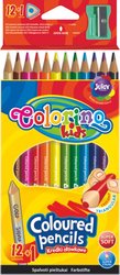 Colorino pastelky trojhrann, s oezvtkem, 12 barev + oboustr. stbrn/zlat