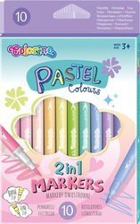 Colorino Pastel oboustrann fixy, ttcov a tenk hrot, 10 barev