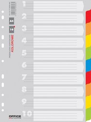 Office Products rozliova seln 1-10, A4, karton, 10 list, mix barev